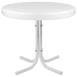 NORTHLIGHT 22" Outdoor Retro Tulip Side Table In White