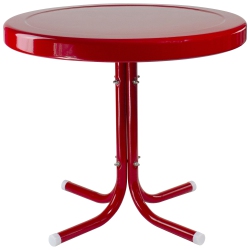 NORTHLIGHT 22" Outdoor Retro Tulip Side Table In Red