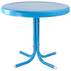 NORTHLIGHT 22" Outdoor Retro Tulip Side Table, Turquoise In Blue