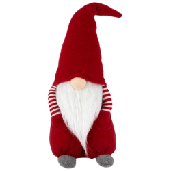 NORTHLIGHT Plush "hands In Pocket" Boy Gnome Christmas Figure - 20" - And White In Red