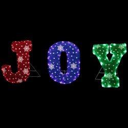 NORTHLIGHT 14" Led Lighted Traditional Colored 'joy' Outdoor Christmas Decoration