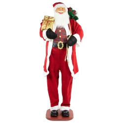 NORTHLIGHT 72" Country Santa Claus Standing Christmas Figure