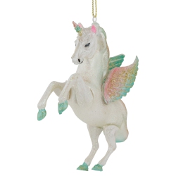 NORTHLIGHT 5.25" Unicorn Glass Christmas Ornament In White