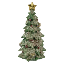 NORTHLIGHT Glittered Christmas Tree With Presents, Berries And Bows Decoration - 6.75