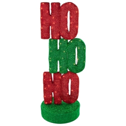 NORTHLIGHT Ed "ho Ho Ho" Outdoor Christmas Sign Decoration - 39" - Warm Lights In White