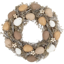 NORTHLIGHT 12" Natural Earth Speckled Egg Easter Twig Wreath