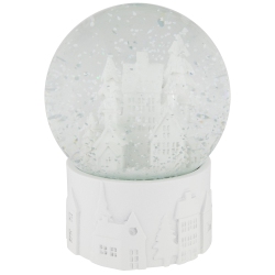 NORTHLIGHT Musical Church Village Christmas Snow Globe - 5.5" - In White
