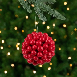 NORTHLIGHT Berries Christmas Ball Ornament - 3.25" - In Red