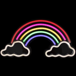 NORTHLIGHT 15.75" Led Neon Rainbow And Clouds Wall Sign