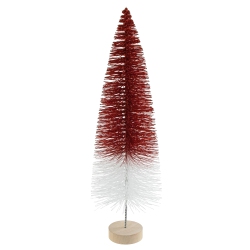 NORTHLIGHT Glitte Sisal Christmas Tree - 15.5" - And White In Red