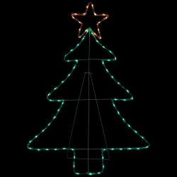 NORTHLIGHT 38.5" Lighted Christmas Tree Silhouette Outdoor Christmas Decor