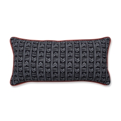 CC OUTDOOR LIVING 23" Black And Chevron Corded Rectangular Oversize Lumbar Pillow In White