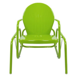 NORTHLIGHT Outdoor Retro Metal Tulip Glider Patio Chair, Lime In Green
