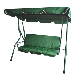 NORTHLIGHT 3-Seater Outdoor Patio Swing With Adjustable Canopy - In Green