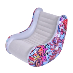 POOL CENTRAL 37" Graffiti Design Flocked Inflatable Lounge Chair