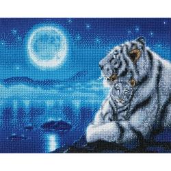 CRYSTAL ART - Ca Kit (Large) - Lullaby Tigers In White