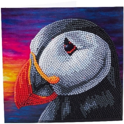 CRYSTAL ART - Ca Card - Puffin Sunset