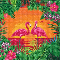 CRYSTAL ART - Ca Kit (Medium) - Fancy Flamingoes