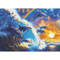 CRYSTAL ART - Ca Kit (Xl Size A) - Dolphin Waves
