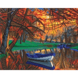 CRYSTAL ART - Ca Kit (Large) - Autumn Forest Boat