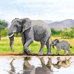 CRYSTAL ART - Ca Card - Elephant