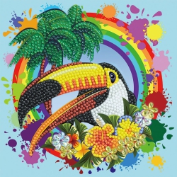 CRYSTAL ART - Ca Card - Rainbow Toucan