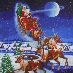 CRYSTAL ART - Ca Kit (Xl Size B) - Santa's Journey In Multicolor