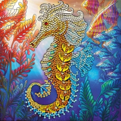 CRYSTAL ART - Ca Card - Seahorse