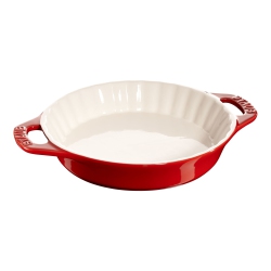 STAUB Ceramique 24 Cm Ceramic Round Pie Dish, Cherry