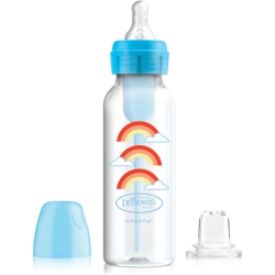 DR. BROWN'S Natural Flow Anti-Colic Options+ Narrow Sippy Bottle - Rainbow (8 OZ) In Blue