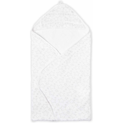 TENDER TYME Necessities By Muslin & Terry Cotton Hooded Towel - Stars In Grey