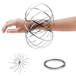 HLD Flow Ring Kinetic Spring Slinky Toy | Multi Sensory, Interactive, Educational 3D Shaped Arm Spinner Magic Rings, Bracelet, High Grade Single