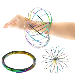 HLD Flow Ring Spinner Ring Arm Toy, 3D Geometric Magic Flow Spiral Toy Magic Ring Game 3D Arm Spinner Interactive Stress Relief Toy Festival Toy