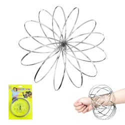 HLD 3D Magic Flow Ring Kinetic Spring Slinky Toy Thick Stainless Steel Arm Flow Rings Educational, Novelty Spinner Magic Bracelet Galactic Globe Toy