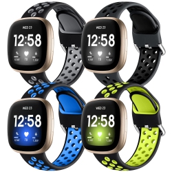 HLD Fitbit Sense 1/2 Bands Fitbit Versa 3/4 Bands Women Men, Breathable Soft Replacement Sport Silicone Wristbands, Band for Fitbit Versa 3/4 And