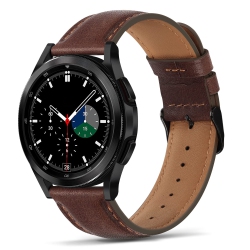 HLD Tasikar 20MM Leather Bands Compatible \w Samsung Galaxy Watch 4/watch 5/watch 5 Pro Band, Premium Genuine Leather Replacement Bracelet Strap
