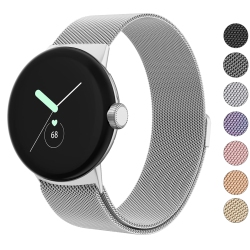 HLD Metal Band Compatible \w Google Pixel Watch Bands for Women Men, Stainless Steel Mesh Loop Adjustable Wristband Replacement Strap for Google