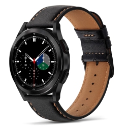 HLD Tasikar 20MM Leather Bands Compatible \w Samsung Galaxy Watch 4/watch 5/watch 5 Pro Band, Premium Genuine Leather Replacement Bracelet Strap