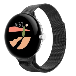 HLD Kakurookie Compatible for Google Pixel Smart Watch Bands Women Men, Stainless Steel Magnetic Metal Strap Quick Release Replacement Wristband