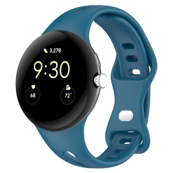 HLD Lyfatz Compatible \w Google Pixel Watch Bands for Women Men, Slim Thin Stylish Durable Soft Silicone Slim Hollow Out Sport Watch Bands for Google