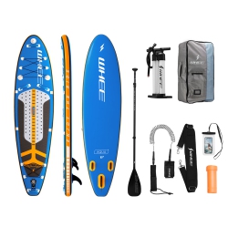 WHEE 11Ft Inflatable Stand Up Paddle Board 11'x32"x6"w/ Double Pump / 3 Fins for Paddling / 1-2 Person Up to 150Kg / Carbon Paddle