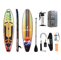 WHEE 11Ft Inflatable Stand Up Paddle Board 11'x32"x6"w/ Double Pump / 1 Fins for Paddling / 1-2 Person Up to 150Kg / Carbon Paddle