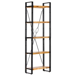 VIDAXL 5-Tier Bookcase 23.6X11.8"x70.9" Solid Wood" In Mango