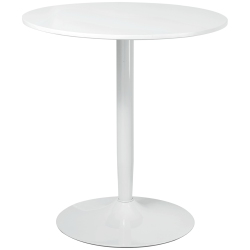 HOMCOM Round Dining Table for 2 People, Modern Kitchen Table With Painted Top And Steel Base for Living Room, Dining Room In White