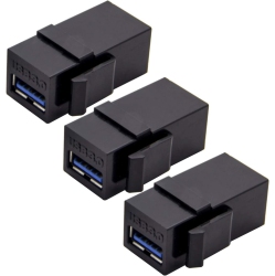 DOLAER A USB 3.0 Keystone Jack Inserts (3 Pack) Female to Female Adapters Coupler Insert Snap-In Connector Socket Adapter Port for Wall Plate Outlet