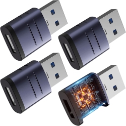 DOLAER USB C to USB A Adapter 4Pack USB3.0 High-Speed Data Transfer Type C Converter Compatible \w Macbook Pro 2021 Iphone 11 12 13 14 Max, Ipad Air 4