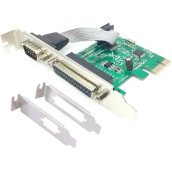 DOLAER PCie Combo Serial Parallel Expansion Card PCi Express to Printer Lpt Port Rs232 Com Port Adapter Ieee 1284 Controller Card Wch382 Chip For