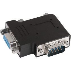 DOLAER Q Rs232 Db9 Male to Female 90 Degree Right Angle Adapter Extender Db9 L-Angle Connector, for Serial Communication Interface Devices, Left Bend