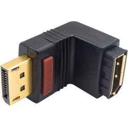 DOLAER P Dp to Dp Adapter, 90 Degree Up Angle Displayport Male to Displayport Female Extension Adapter Support Displayport 1.2 (4K Dp Male to Female)