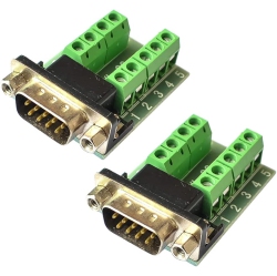 DOLAER H 2PCs Db9 Male Adapter Rs232 to Terminal Rs232 Serial to Terminal Db9 Connector Convert Adapter